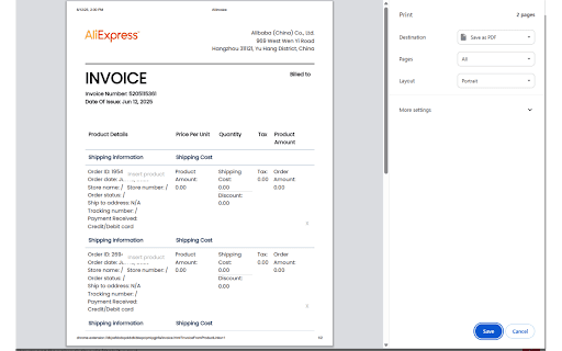 AliInvoice - Generate AliExpress Order Invoice :: Invoices for your AliExpress and Alibaba orders! Perfect for resellers, dropshippers who needs organized order documentation.