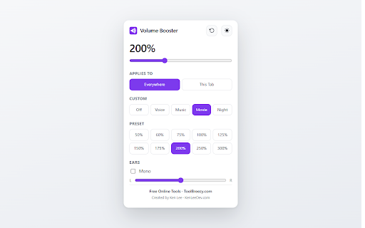 ToolBreezy.com - Volume Booster & Sound Equalizer :: Make quiet video and audio louder without the distortion - a compressor keeps it clean where a plain boost turns to mush.