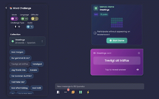 Play Homework :: Language learning — vocabulary training, chat exercises, and interactive games.
