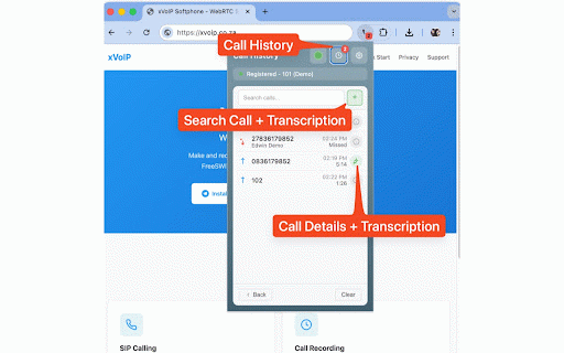 xVoIP Softphone :: WebRTC softphone with click-to-dial