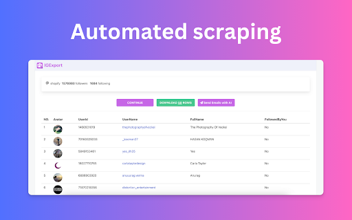 IGExport - Follower & Following Export for Ins :: Easily export your Instagram followers and following to CSV or Excel with IGExport.