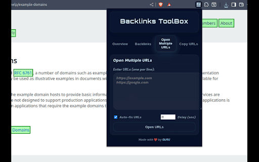 Backlinks ToolBox – Dofollow Backlink Checker & more :: Highlights dofollow (green) & nofollow (red) links, checks indexability, bulk open/copy URLs, and checks external backlinks.