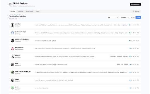 GitHub Explorer :: Discover trending repositories and more