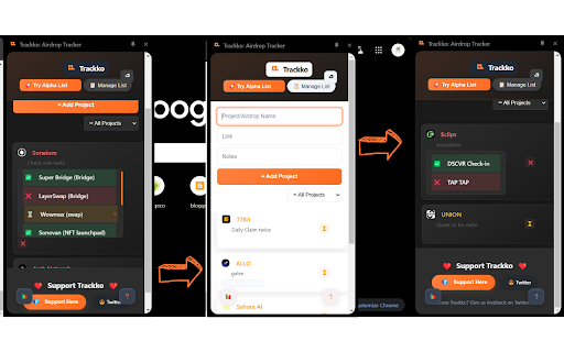 Trackko: Airdrop Tracker :: Track and manage your airdrop tasks All over your all accounts