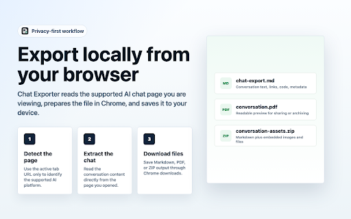 Chat Exporter :: Export AI chat conversations to Markdown and PDF.