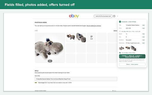 CrossLite — Vinted to eBay Crosslisting :: Copy your Vinted listings to eBay in one click. No bots, no automation — you stay in control and hit publish yourself.