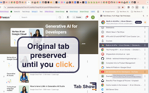 Tab.Show | Full-Page Tab Previews :: Full-page tab previews on hover, right from a side panel - so you can manage dozens of tabs without losing focus.