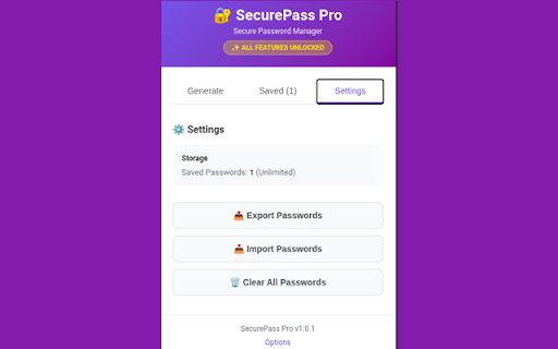SecurePass Pro - Password Manager :: Secure password generator and manager with advanced features. Generate strong passwords, store securely, and autofill with ease.