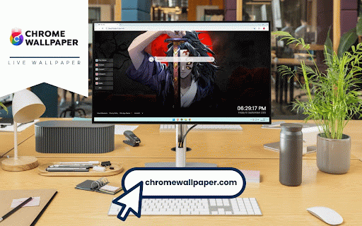 Kokushibo Bloody Moonlight Live Wallpaper :: Kokushibo Upper Moon demon with six eyes under crimson moonlight holding katana blade.