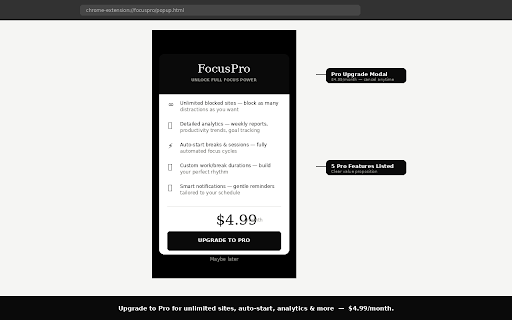 FocusPro — Timer & Site Blocker :: Stay focused with Pomodoro timer and intelligent site blocking. Built for deep work.