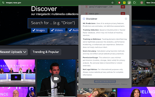 PrivInspect :: Analyzes webpages for known tracking behaviors and provides a privacy score.