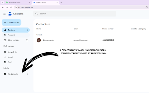 WhatsApp Contacts Saver :: Salve contactos do WhatsApp Web diretamente para a sua agenda Google.