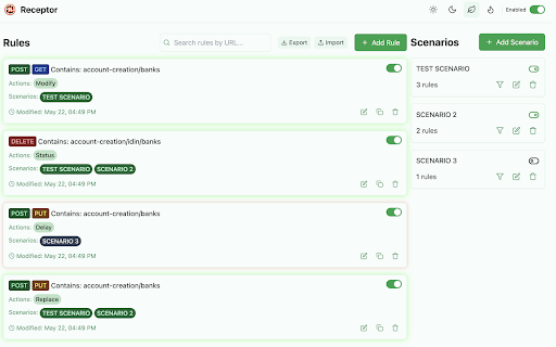 Receptor :: Intercept and modify fetch/xhr requests and responses on browser