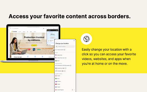 Norton VPN - Fast & Secure :: Norton VPN browser extension lets you control your VPN status and connected location, plus turn Ad Blocker on/off.