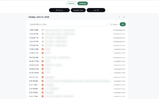 Save Full History(>90 days) + Cloud Backup(Cloudflare R2) :: Browse and search your full browsing history, with no 90-day limit, and back it up to your own Cloudflare R2 bucket.
