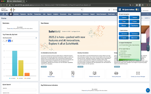NS Quick Actions :: Quick shortcuts and actions for NetSuite - Boost your productivity instantly