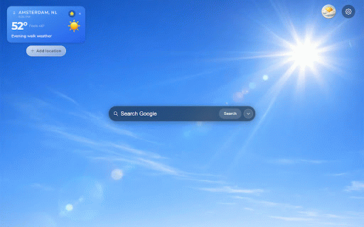 Bright Sky Weather Tab :: Weather forecast as your new tab page — location search, hourly and daily forecasts