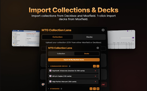 MTG Collection Lens :: Highlights occurrences of cards from your collection on EDHREC, Scryfall, MTGGoldfish, MTGDecks, and MTGTop8.