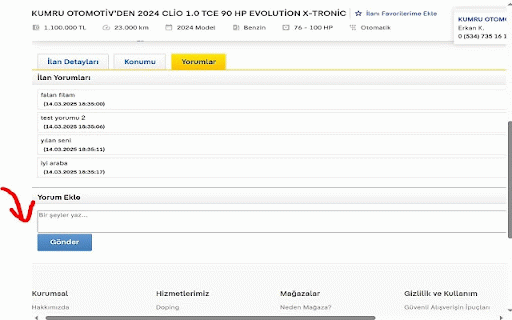 Sahibinden Yorum Eklentisi :: Sahibinden.com ilanlarına yorum ekleme/görüntüleme eklentisi