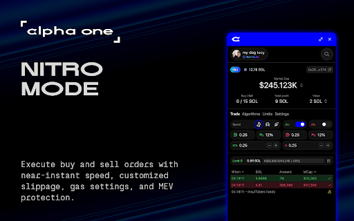 Alpha Layer :: Fast multichain DEX trading extension with automatic token detection and instant trading capabilities across popular crypto sites.