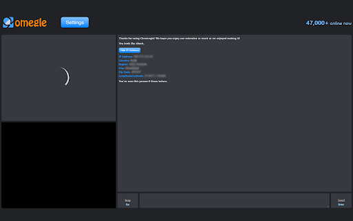 Chromegle - Omegle IP & Client :: Elevate your Omegle experience with IP information, custom themes, automation and other general improvements.