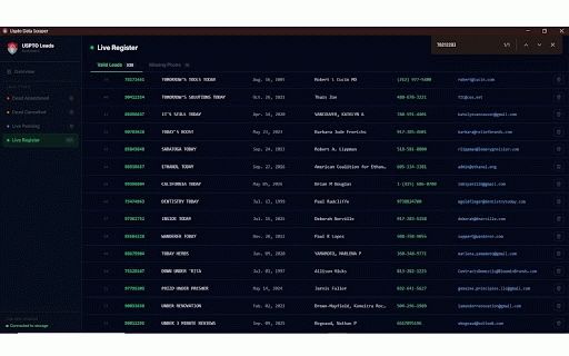 USPTO Data Scraper :: Extract trademark serials, marks, dates & correspondent contact info from USPTO TSDR — export to Excel instantly.