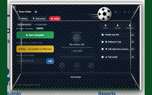 Goal Power Dialer :: Autopilot dialer for Impact CRM agents. WebRTC audio, voicemail detection, auto-disposition, local-presence caller-ID.