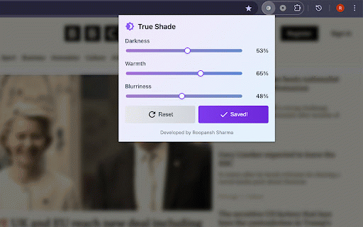Tab Brightness & Warmth Adjuster :: Adjust the brightness and warmth of web pages with ease.