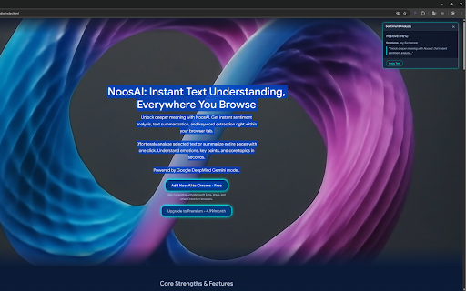 Noos.AI :: Get 10 FREE daily AI actions! Summarize, explain, search, translate, and analyze any text. Your all-in-one AI browser copilot.
