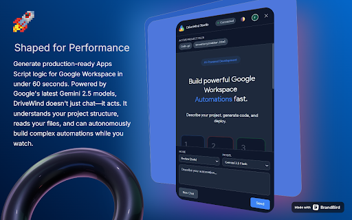 DriveWind Studio - Build Google Workspace Automations with AI :: AI-powered Google Workspace assistant for building automations, tools or complex workflows in Apps Script and Sheets.