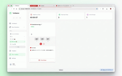 TabMaster :: Save, organize, and track your tab groups. Manage tasks, routines, and view completion analytics.