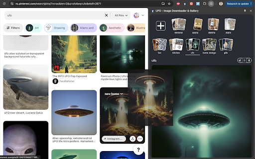 UFO - Image Downloader & Gallery :: Drag and Drop images and GIFs to download and show them in panel.