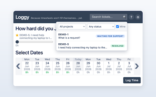 Loggy - Time Logging for Jira :: Your friendly Jira time logging companion