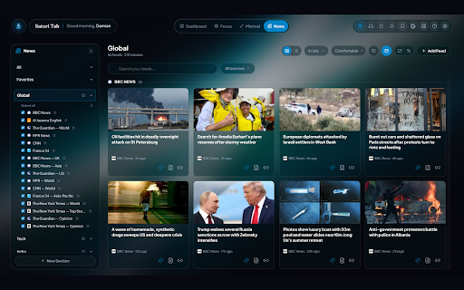 Satori Tab :: A calm, customizable new tab with widgets, ambient soundscapes, focus tools, and a smart search bar in a glassy dashboard.