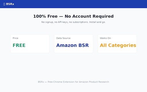 BSRx — Amazon Sales Estimator :: The prescription for Amazon product research. See estimated monthly sales, revenue, and rankings from any Amazon page.