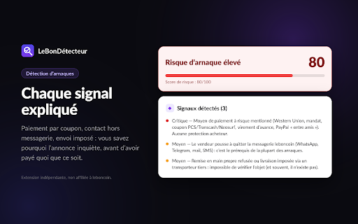 LeBonDétecteur — Historique des prix pour leboncoin :: Historique réel des prix leboncoin : alerte anti-arnaque sur les voitures, vraies baisses datées et message de négociation.