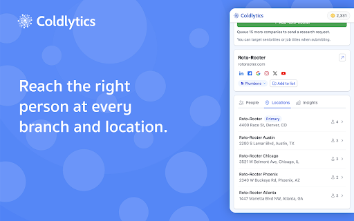 Coldlytics: B2B Email & Phone Number Finder :: Find verified B2B emails and direct dial phone numbers for the company websites you browse. Missing contacts? We research them.