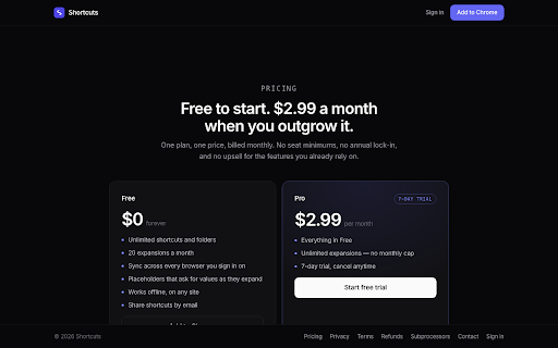 Shortcuts — Text Expander :: Create text snippets and expand them with shortcuts on any website.