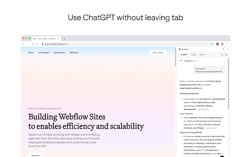 AI Panel :: Opens ChatGPT, Claude, and Gemini in the Chrome Side Panel.