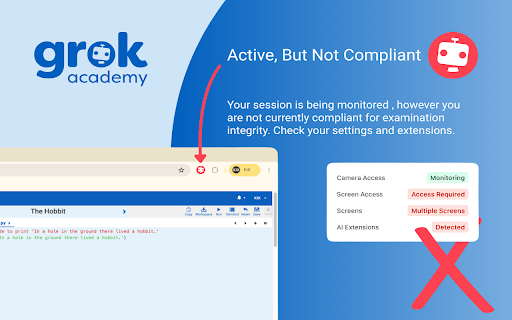 Grok Academy Proctor :: Proctoring tool for monitoring and ensuring the integrity of online Grok Academy examinations
