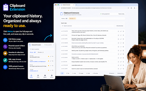 Clipboard Extension :: Clipboard Extension — save, search, edit, and reuse clipboard history with Favorites and Privacy Shield.