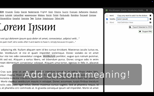 WordKeeper (Easier Vocabulary Builder) Language Learning :: A Chrome Extension that Makes Building Vocabulary Lists Easier