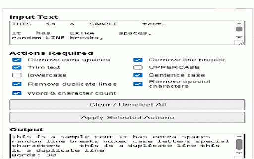 Text Cleaner – Online Text Editor :: Offline online text editor to clean, format, convert and process text instantly.