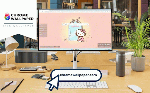 Hello Kitty Supercute Live Wallpaper :: Adorable Hello Kitty with mirror reflection and 'you look super cute' message on soft pink background.