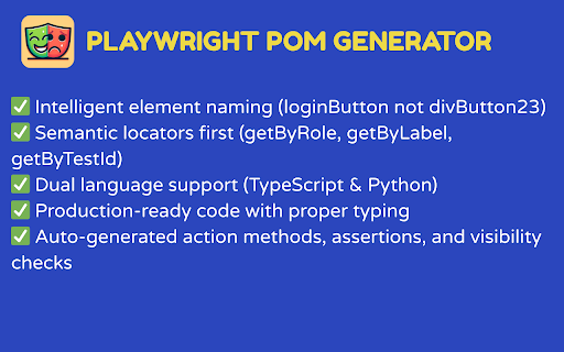Playwright POM Generator :: Generate production-ready Playwright Page Object Model files with syntax highlighting