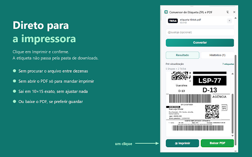 Conversor de Etiqueta ZPL e PDF :: Converte etiquetas de envio (ZPL e PDF) em PDF 10x15 cm pronto para impressão térmica, juntando a etiqueta com os dados do pedido.