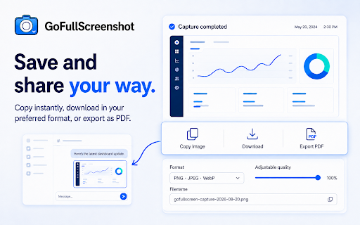 GoFullScreenshot: Full Page Screenshot :: Capture full pages, visible areas, or selected regions. Edit and export locally. No tracking, backend, or uploads.