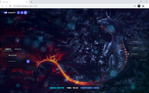 Cool Dragon HD Wallpaper New Tab :: Customize new tab with a Dragon wallpaper extension and display a funny cool dragon wallpaper on your screen.