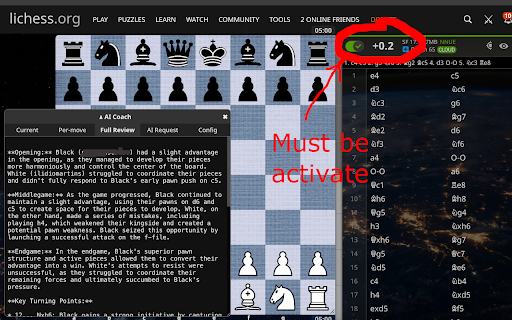 AI Chess Coach for Lichess™ :: AI-powered chess analysis tool that integrates with Lichess™.