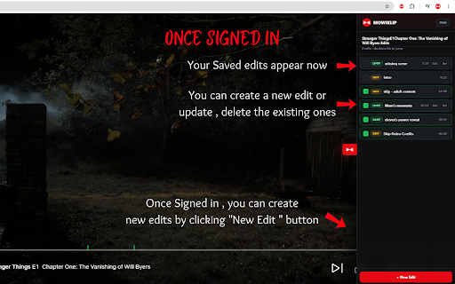 MowiKlip – Custom Scene Controls for Netflix :: Personalize Netflix with custom skip, mute, and loop controls. Explore community edits or create and share your own.